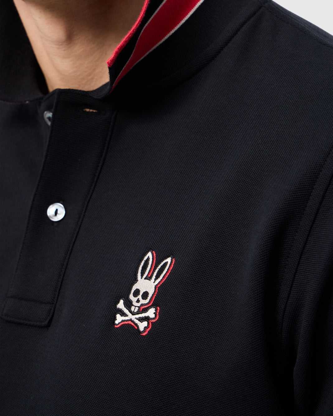 Polos Psycho Bunny Kayden Pique Polo Noir Homme | JAV-41463829